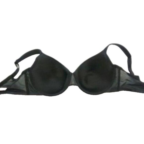 Cacique Lane Bryant Womens Bra Smooth Satin Full Coverage U/W Size 38G Black - Picture 3 of 7